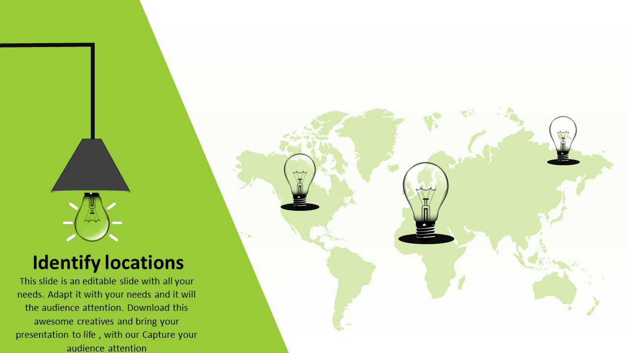 map ppt template-identify-location-3-green